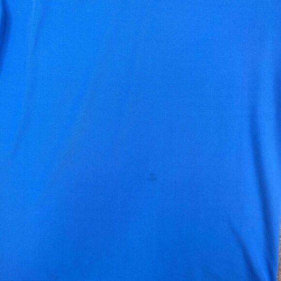 Under Armour Heatgear Blue Stretch Polo Shirt Size Large Loose Fit Performance - Picture 3 of 10